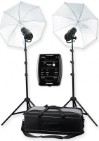 Kit D1 2X 500w monolight+2X stands +2X umbrellas+air remote