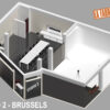 Plan 3D du studio photo numéro 2 situé à Bruxelles