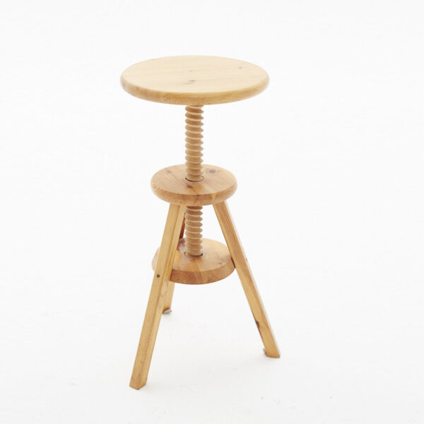 Wood stool-Tabouret en bois reglable
