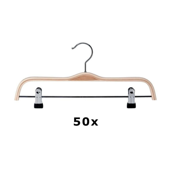 Wooden hangers for bottoms 50pcs / 50x cintres à pinces